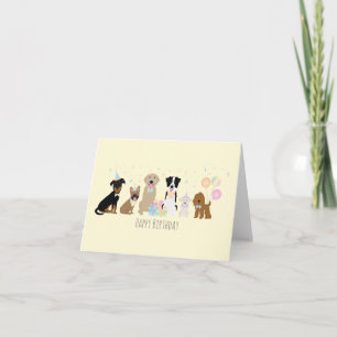 Verjaardagsfeest Honden Geel Kaart