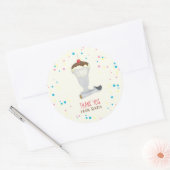 Verjaardagsfeest Ice Cream Sundae Dank u Ronde Sticker (Envelop)