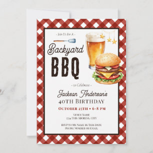 Verjaardagsfeest in de achtertuin BBQ 40ste verjaa Kaart