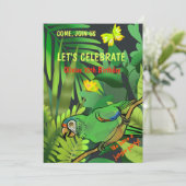 Verjaardagsfeest in het oerwoud kaart (Staand voorkant)