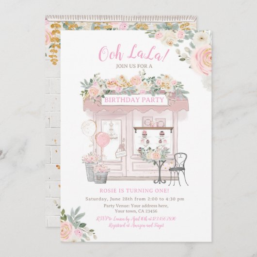 Verjaardagsfeest in Parijs Kaart (Voorkant / Achterkant)