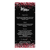 Verjaardagsfeest Menu Programma zwart rood (Achterkant)
