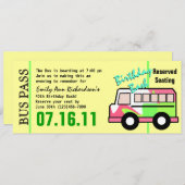 Verjaardagsfeest met buspas kaart (Voorkant / Achterkant)