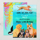 Verjaardagsfeest MET DOGGY VRIENDEN Kaart (Voorkant / Achterkant)