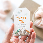 Verjaardagsfeest met levendige Monster Trucks Cadeaulabel