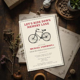 Verjaardagsfeest met oude fietsen kaart