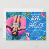 Verjaardagsfeest met poolfoto kaart (Voorkant)