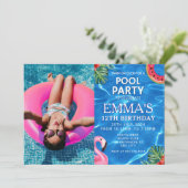 Verjaardagsfeest met poolfoto kaart (Staand voorkant)