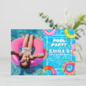 Verjaardagsfeest met poolfoto kaart (Staand voorkant)