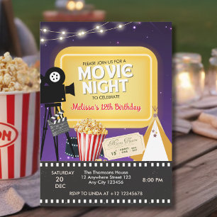 Verjaardagsfeest met popcornfilm in de achtertuin kaart