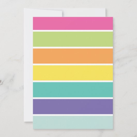 Verjaardagsfeest met regenboog alpaca en een schat kaart (Achterkant)