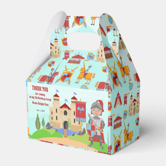 Verjaardagsfeest Middeleeuwse Ridders Toernooi Bedankdoosjes (Voorkant Zijde)