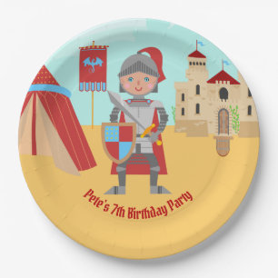 Verjaardagsfeest Middeleeuwse Ridders Toernooi Papieren Bordje