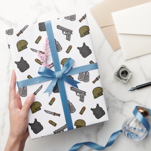 Verjaardagsfeest Militaire Strijdkrachten Cadeaupapier (Geschenken)