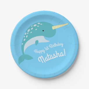 Verjaardagsfeest Narwhal Papieren Bordje