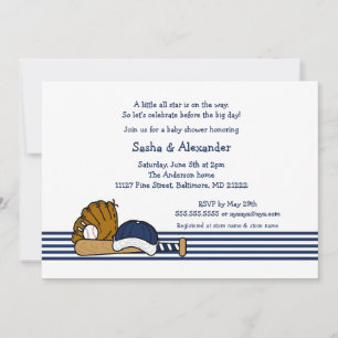 verjaardagsfeest Navy Blue Baseball baby shower Kaart