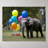 Verjaardagsfeest Olifant Fotografie Achtergrond Poster (Voorkant)