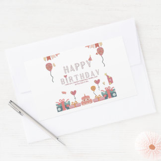 Verjaardagsfeest Ontwerp Rechthoekige Sticker