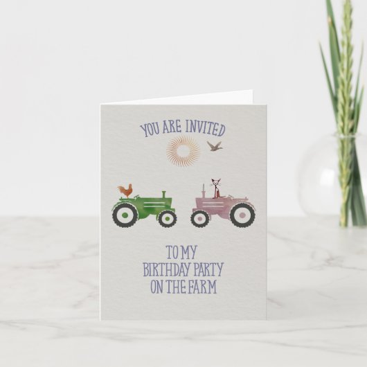 Verjaardagsfeest op een boerderij-Party Invitation (Voorkant)