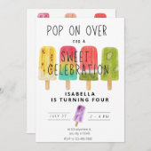 verjaardagsfeest pop kaart (Voorkant / Achterkant)