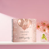 verjaardagsfeest roos gouden ballonnen notitieboek