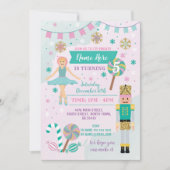 Verjaardagsfeest Roze Notenkraker Kerstballet Kaart (Voorkant)