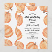 Verjaardagsfeest Rustieke Waterverf Pompoen Herfst Kaart (Voorkant / Achterkant)