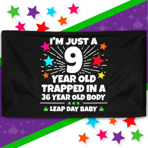 Verjaardagsfeest schrikkeljaar 36e verjaardag schr spandoek