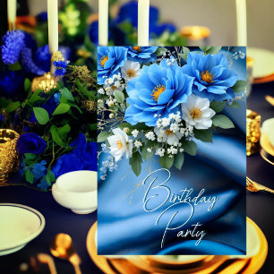 Verjaardagsfeest Silk Blue Flowers baby Breath Kaart