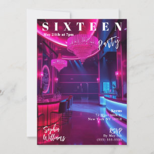 Verjaardagsfeest Sixteen Magazine Hoesje Kaart