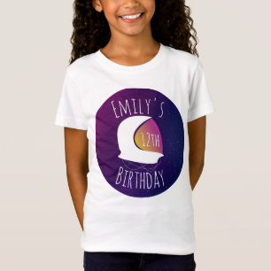 Verjaardagsfeest Space Galaxy Ruimtevaarder Paarse T-shirt