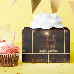 Verjaardagsfeest Sparkler in een glas Whiskey Cadeaupapier