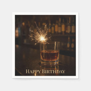 Verjaardagsfeest Spetter in een Glas Whisky Servet