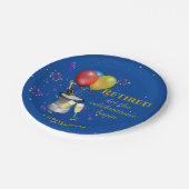 Verjaardagsfeest Sprankelende Wijn Blauw Papieren Bordje (Gekanteld)