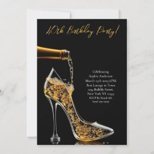 Verjaardagsfeest-Stiletto met Bubbly Kaart