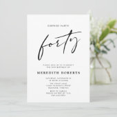 Verjaardagsfeest Surprise Party Chic Modern Script Kaart (Staand voorkant)