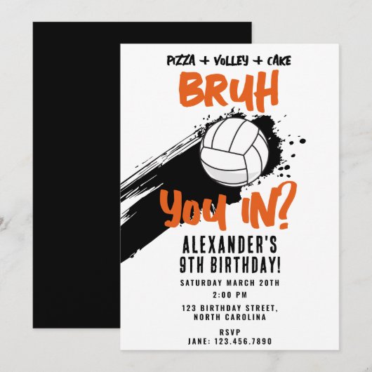 Verjaardagsfeest Teen Sport Volleybalspel voor Bru Kaart (Voorkant / Achterkant)