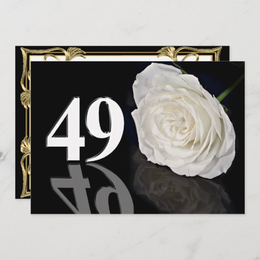 Verjaardagsfeest uitnodiging 49 jaar oud (Voorkant / Achterkant)