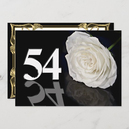 Verjaardagsfeest uitnodiging 54 jaar oud (Voorkant / Achterkant)