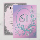 Verjaardagsfeest uitnodiging 61 jaar oud (Voorkant / Achterkant)