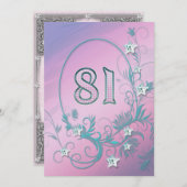 Verjaardagsfeest uitnodiging 81 jaar oud (Voorkant / Achterkant)