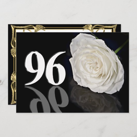 Verjaardagsfeest uitnodiging 96 jaar oud (Voorkant / Achterkant)