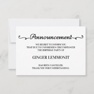 Verjaardagsfeest Uitnodiging Annuleren