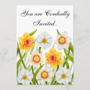 Verjaardagsfeest Uitnodiging Lente Narcissen
