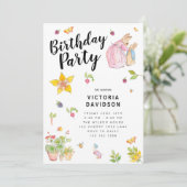 Verjaardagsfeest Uitnodiging Roze Peter Konijn Spr (Staand voorkant)