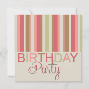 Verjaardagsfeest Uitnodiging Stripes