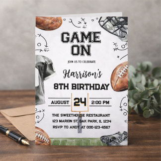 verjaardagsfeest uitnodiging voor American footbal
