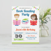 Verjaardagsfeest Uitnodiging voor het lezen van ki (Staand voorkant)