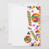Verjaardagsfeest Uitnodigingen met Regenboog Snoep (Achterkant)