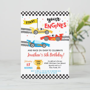  Verjaardagsfeest Uitnodigingen voor Race Auto Rac
